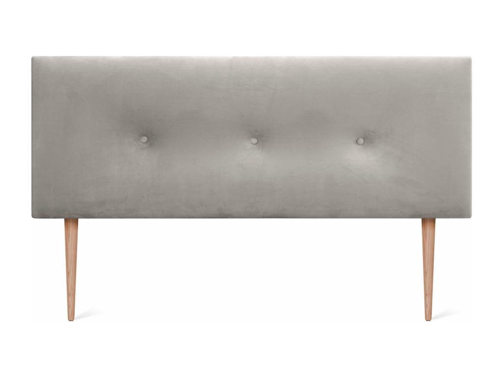 Beige Velvet Bed, 135 x 140 x 120 cm