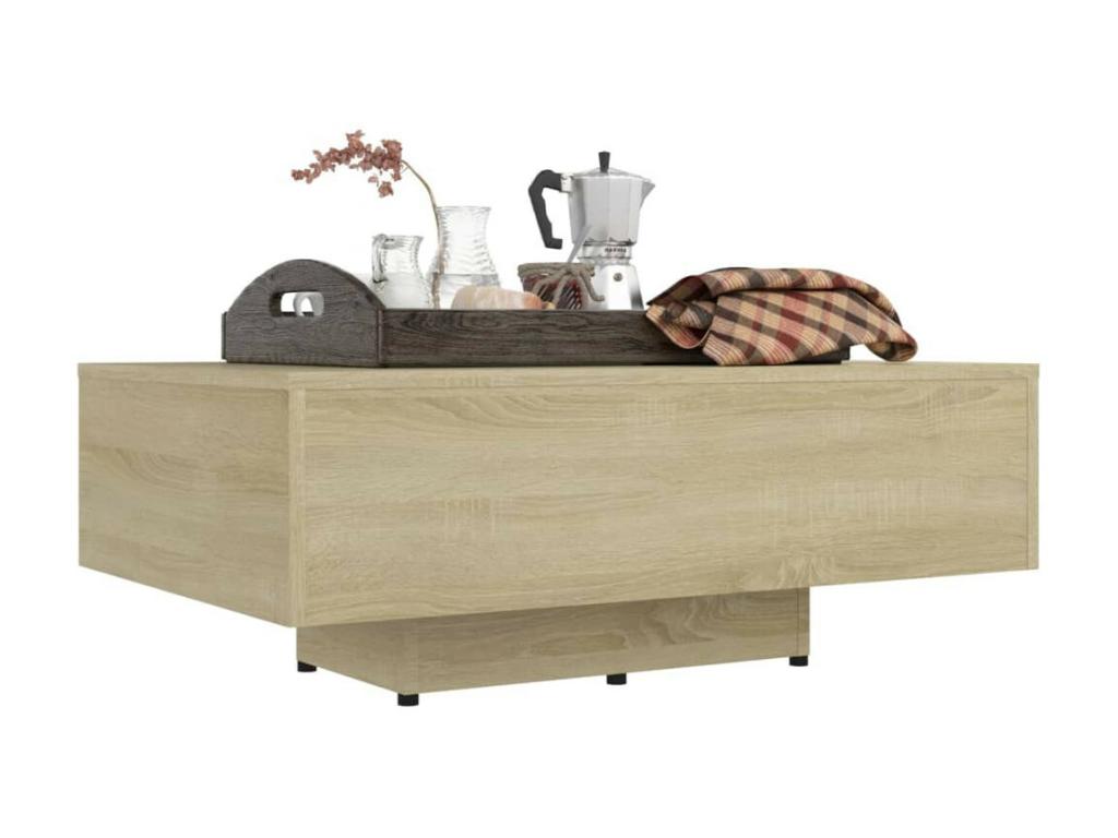 Natural Oak Wood Coffee Table, 85 x 55 x 31 cm