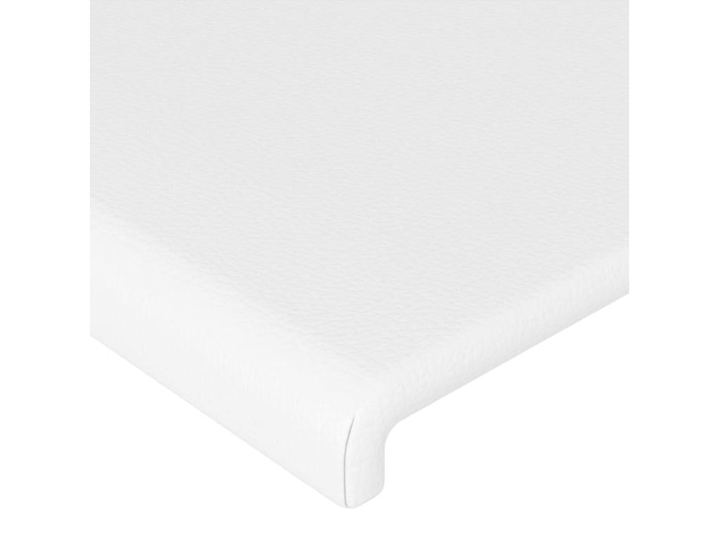 White Faux Leather Bed, 183 x 16 x 78 cm
