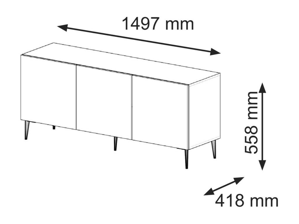 Black Table, 150 x 42 x 56 cm