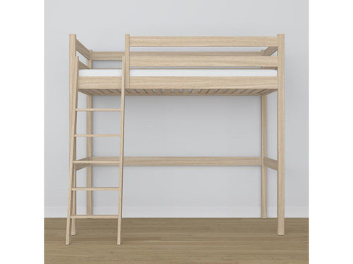 Beige Oak Wood Bed, 100 x 200 cm