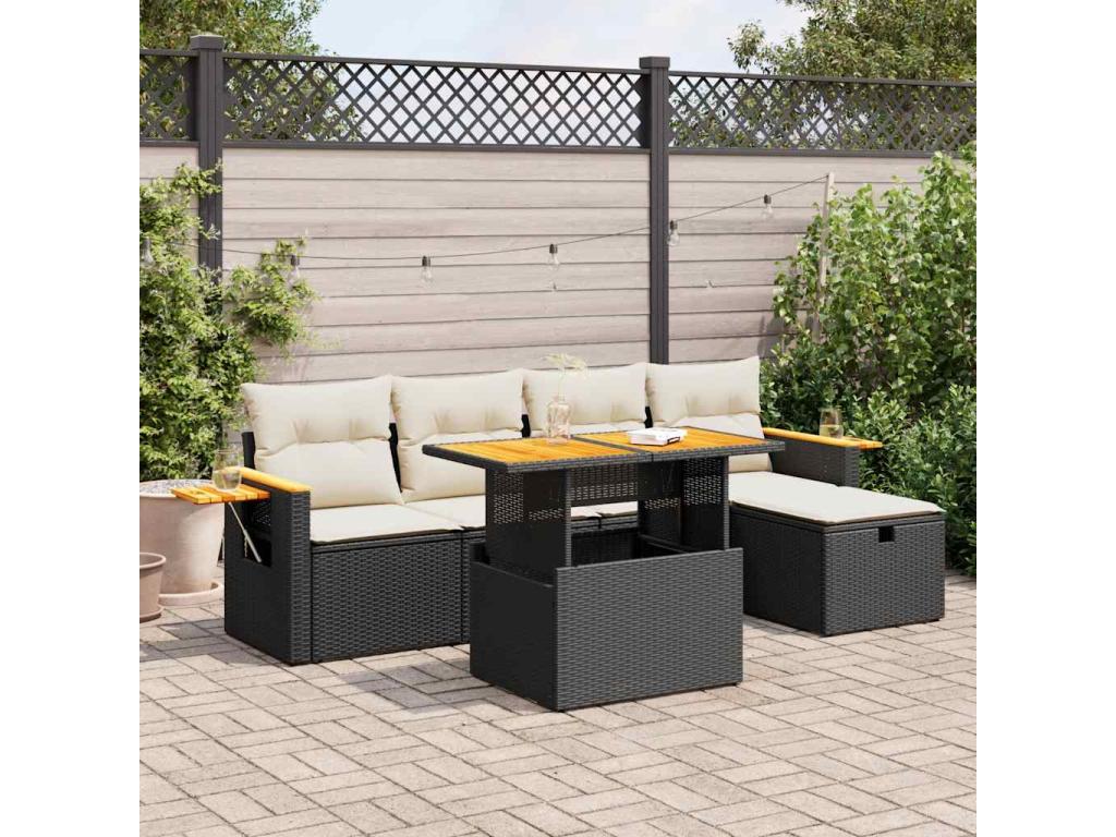Black Woven Resin Wicker Outdoor Furniture Set - dlz1766580977609