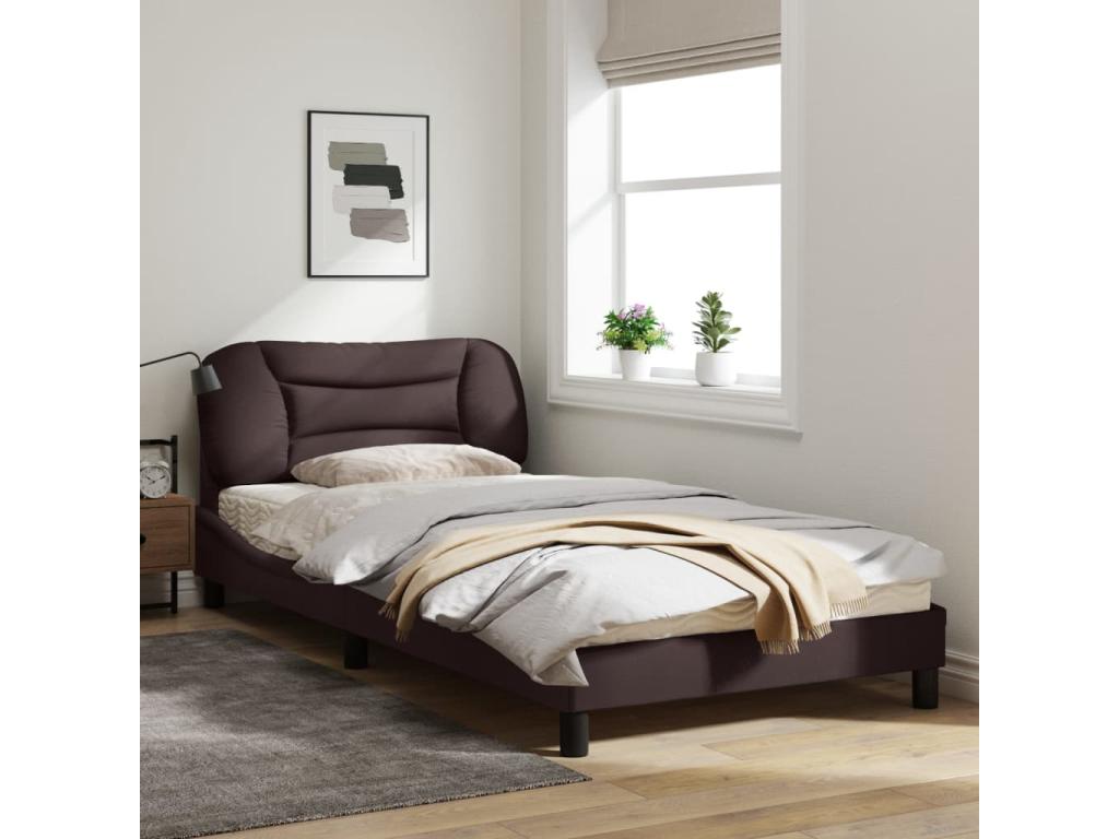 Brown Fabric Bed Frame, 100 x 200 cm
