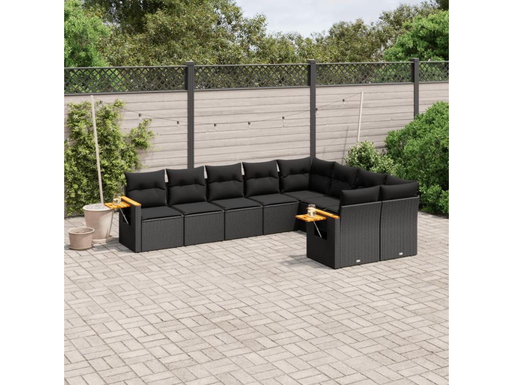 Black Woven Resin Wicker Outdoor Furniture Set - dlz1766581009310
