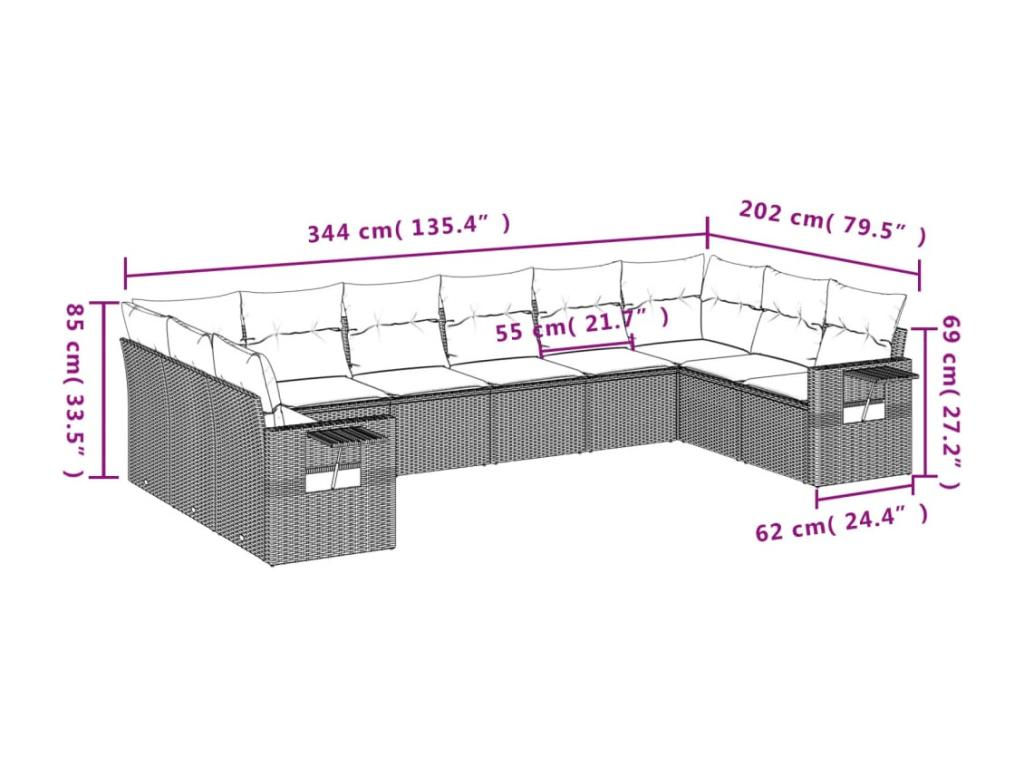 Beige Woven Resin Wicker Outdoor Furniture Set - dlz1766580988252