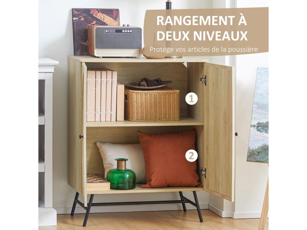 Beige Oak Wood Sideboard