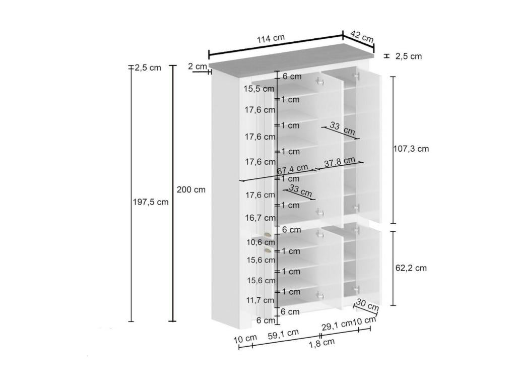 Beige Oak Wood Wardrobe