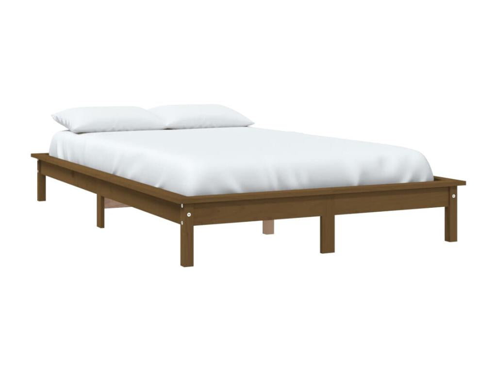 Brown Pine Wood Bed Frame, 120 x 200 cm