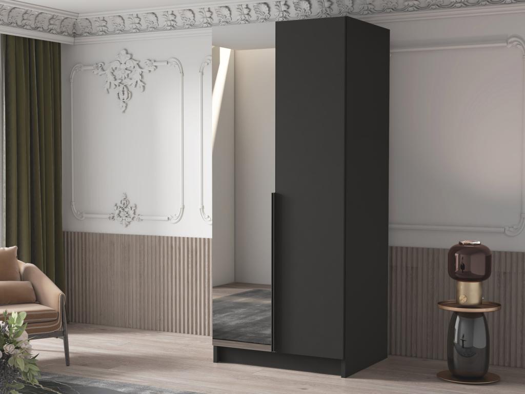 Black Wardrobe, 215 x 100 x 58 cm