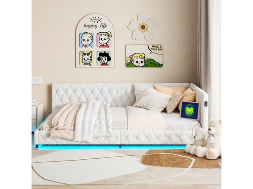 Beige Bed, 140 x 200 cm