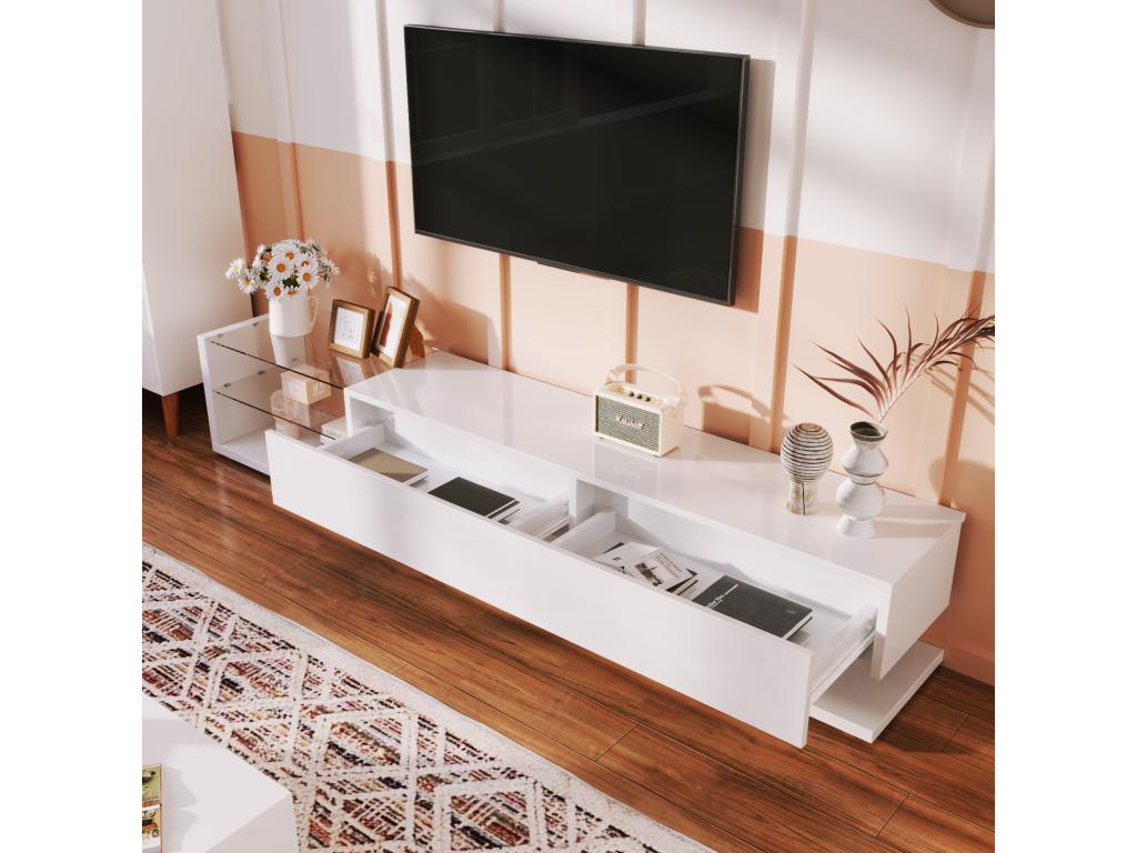 White TV Stand, 170 x 38 x 36 cm