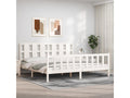 White Solid Wood Bed Frame, 180 x 200 cm