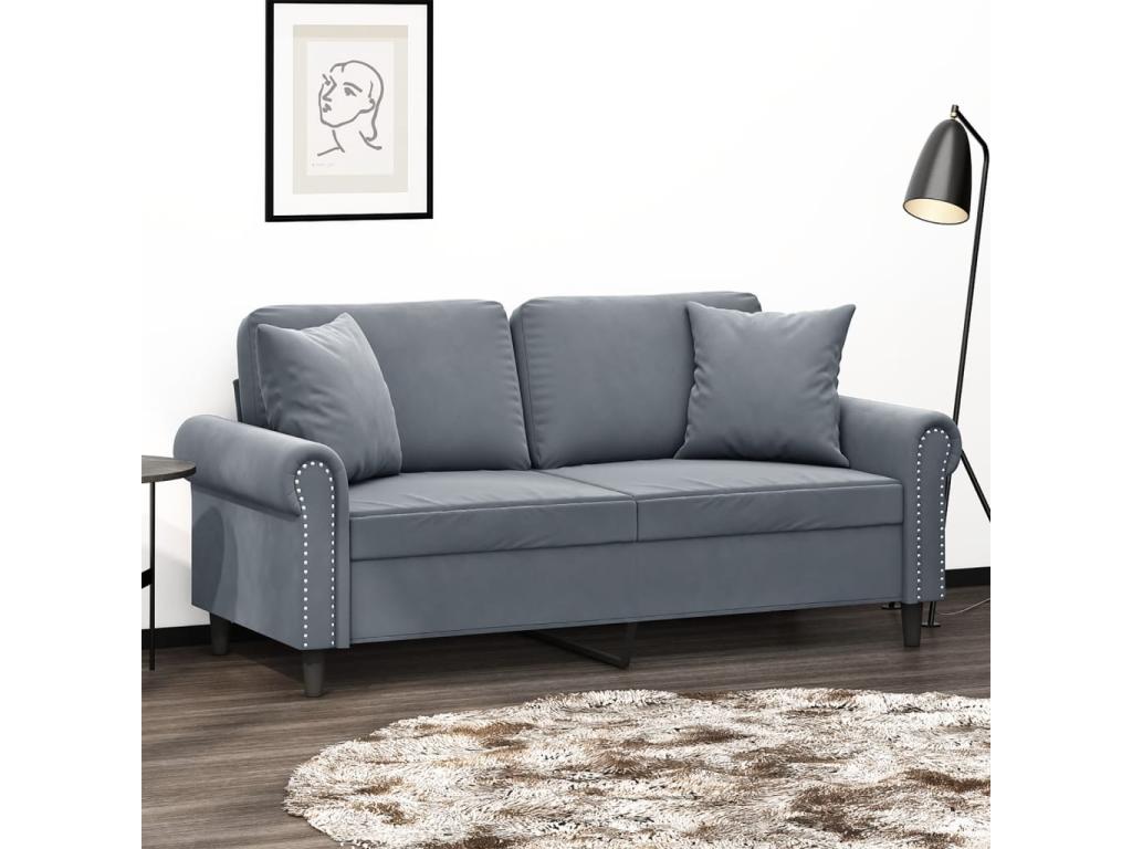 Gray Velvet Sofa