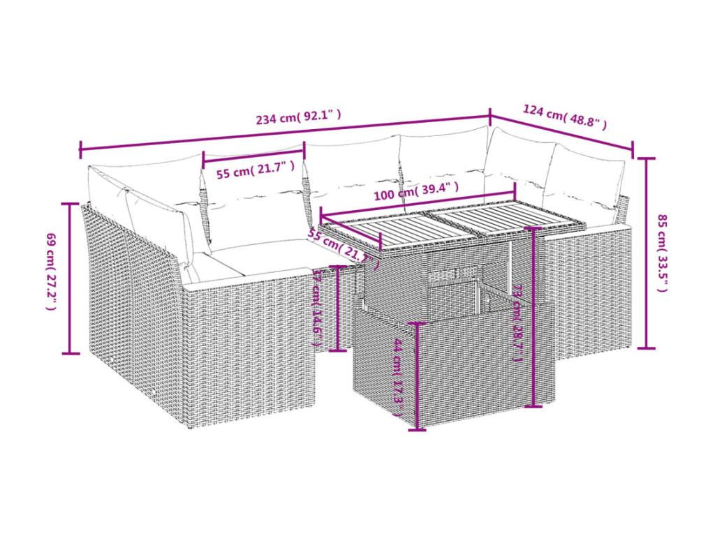 Black Woven Resin Wicker Outdoor Furniture Set - dlz1766580837926