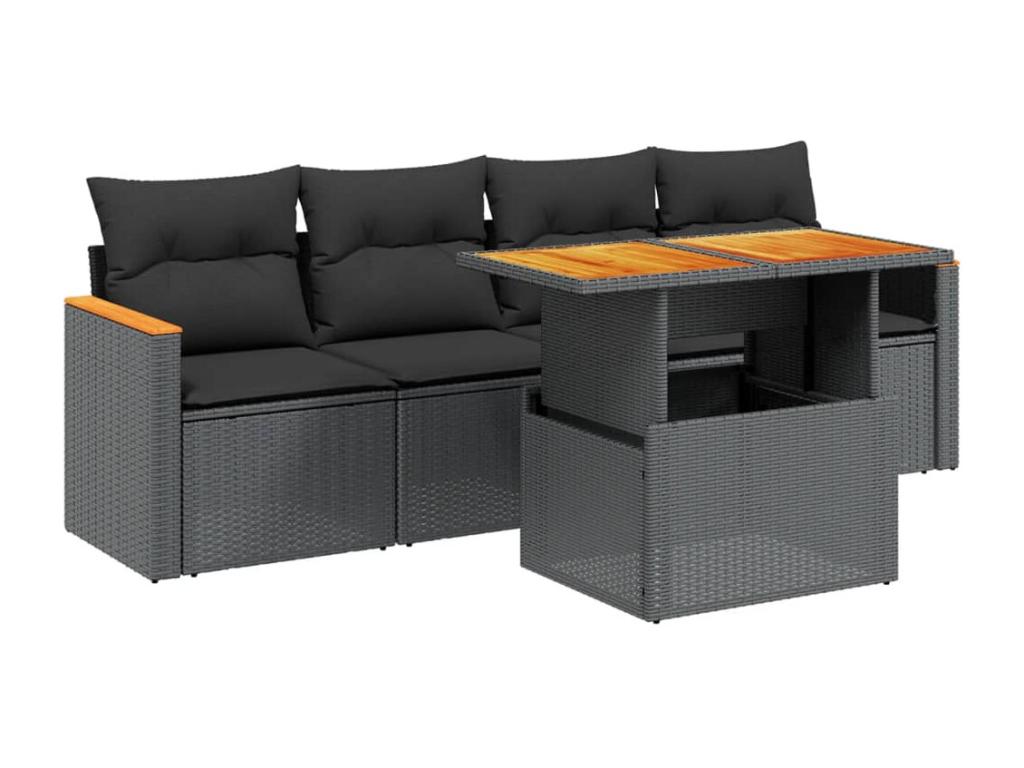 Black Woven Resin Wicker Outdoor Furniture Set - dlz1766580989919