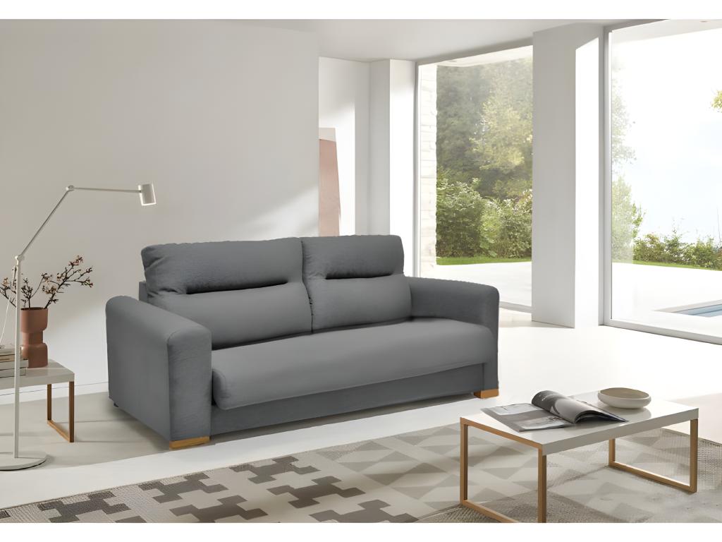 Gray Fabric Sofa Bed, 140 x 190 cm