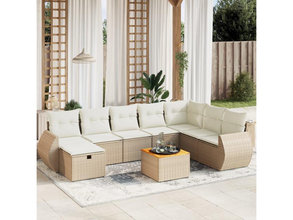 Beige Woven Resin Wicker Outdoor Furniture Set - dlz1766580772571