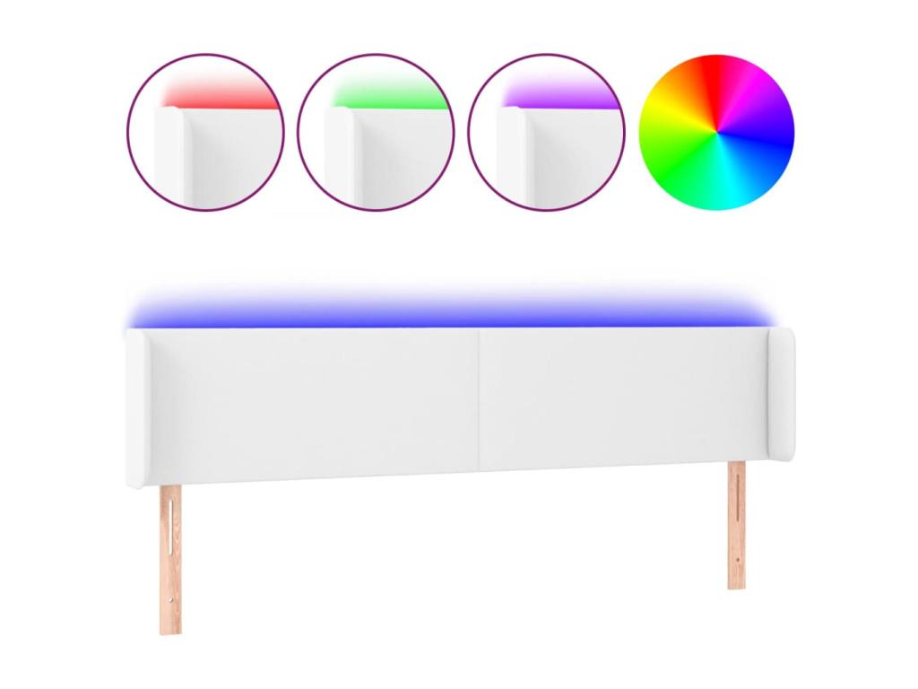 White Faux Leather Bed, 183 x 16 x 78 cm