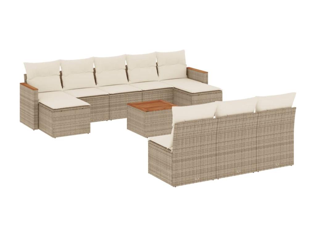 Beige Woven Resin Wicker Outdoor Furniture Set - dlz1766580991124