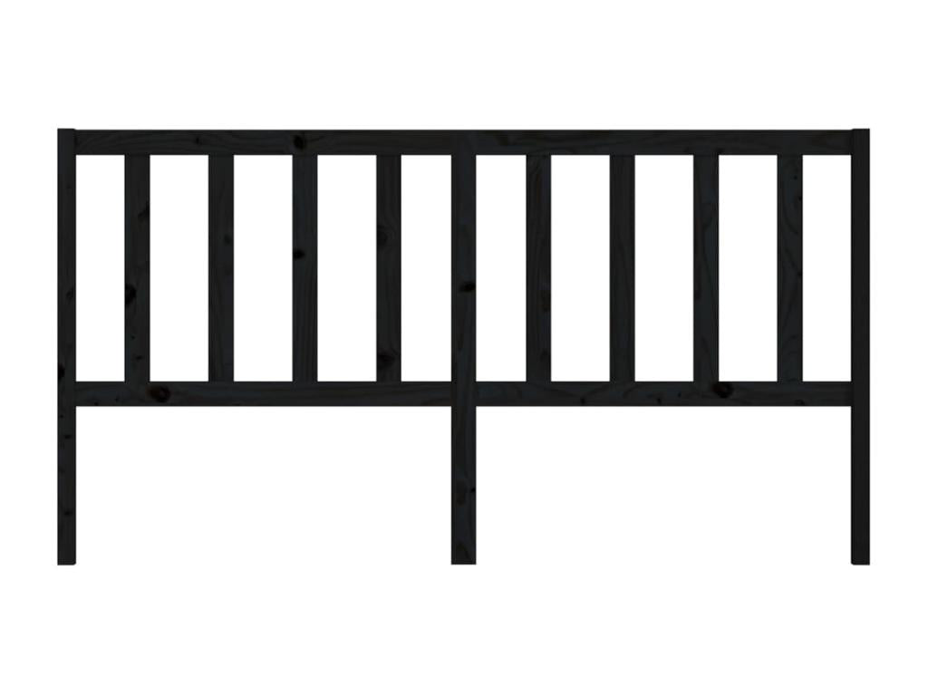 Black Solid Wood Bed, 186 x 4 x 100 cm