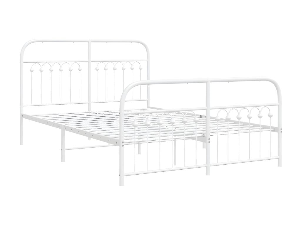 White Metal Bed Frame, 140 x 190 cm