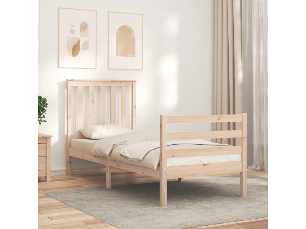 Natural Solid Wood Bed Frame