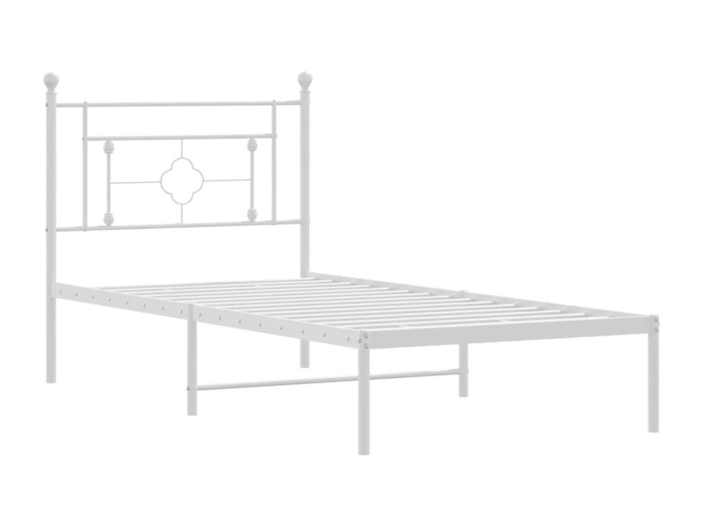 White Metal Bed Frame, 100 x 190 cm