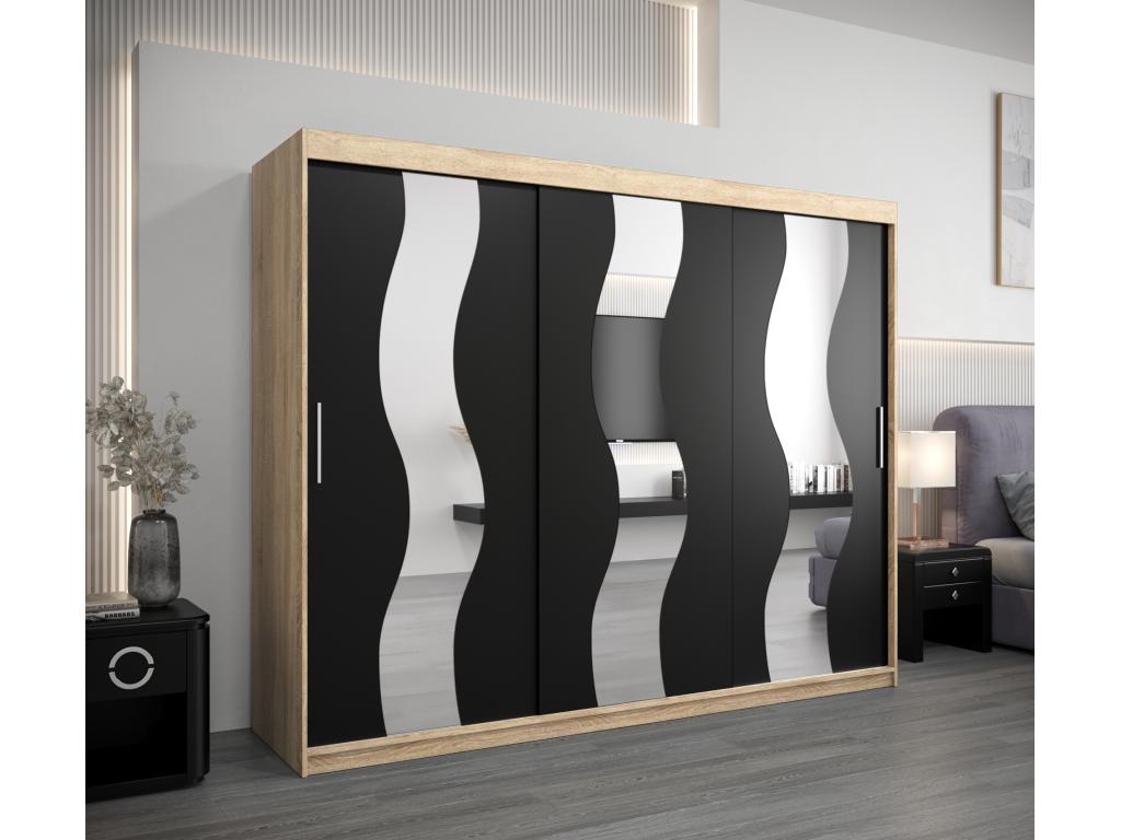 Black Wardrobe, 250 x 62 x 200 cm - dlz1766581003150