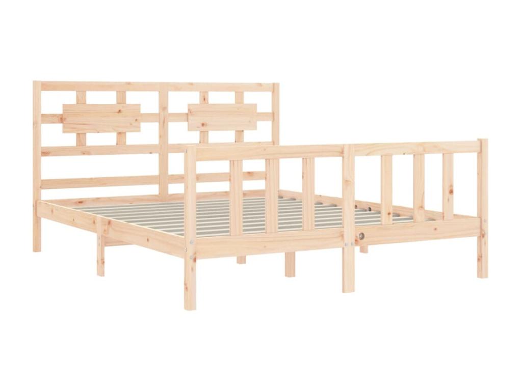 Brown Solid Wood Bed Frame
