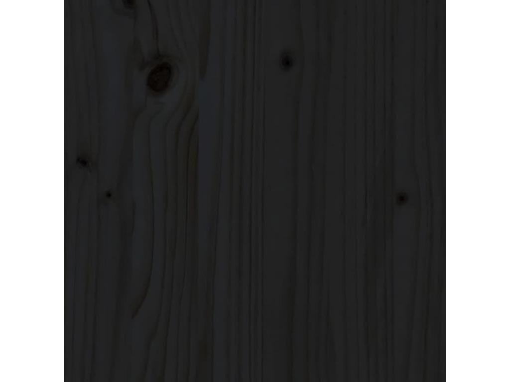 Black Solid Wood Bed, 186 x 4 x 100 cm