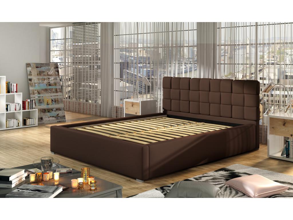 Black Leather Bed, 160 x 200 cm