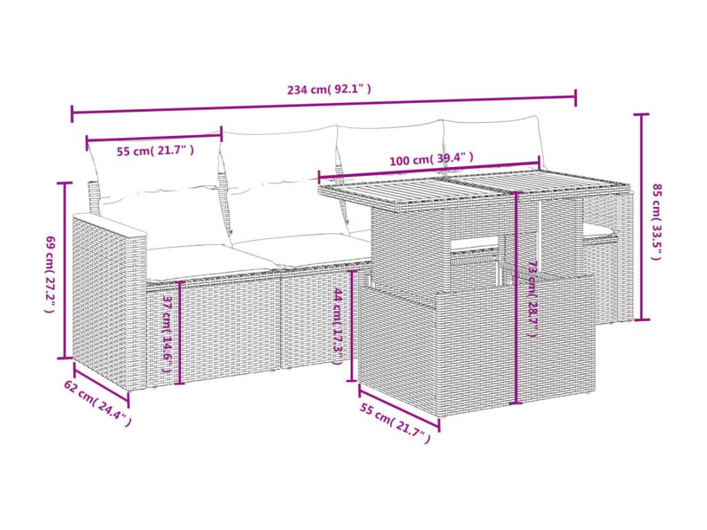 Black Woven Resin Wicker Outdoor Furniture Set - dlz1766580989919