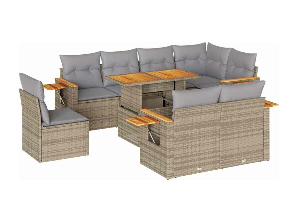 Beige Woven Resin Wicker Outdoor Furniture Set - dlz1766580824032