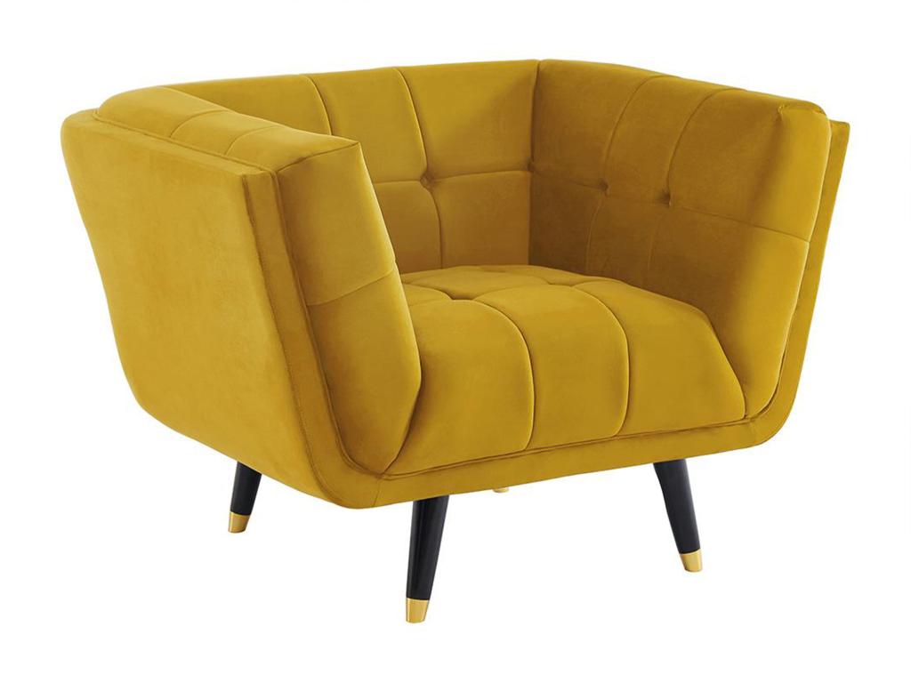 Yellow Velvet Accent Chair
