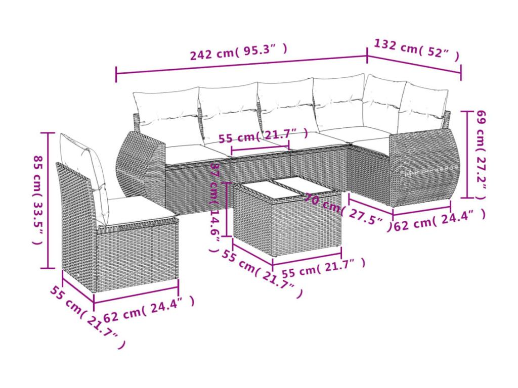 Beige Woven Resin Wicker Outdoor Furniture Set - dlz1766580966948