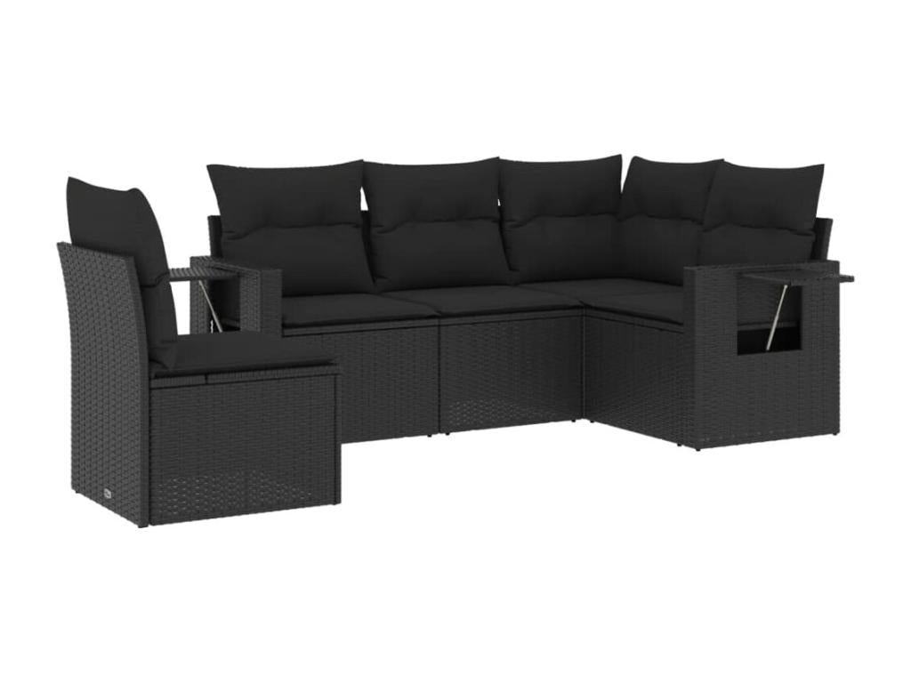 Black Woven Resin Wicker Outdoor Furniture Set - dlz1766580783045