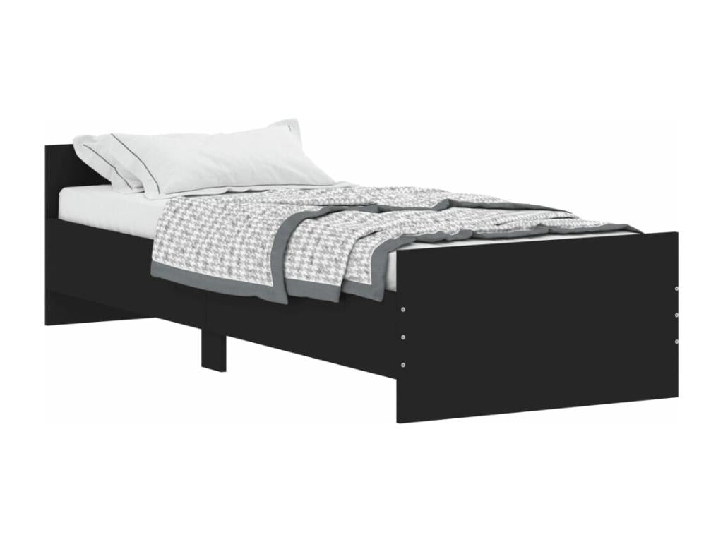 Black Engineered Wood Bed Frame, 75 x 190 cm