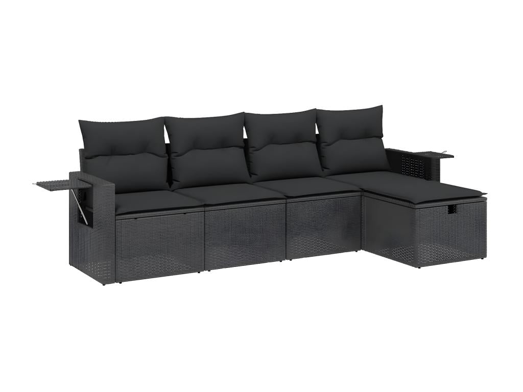Black Woven Resin Wicker Outdoor Furniture Set - dlz1766580875507