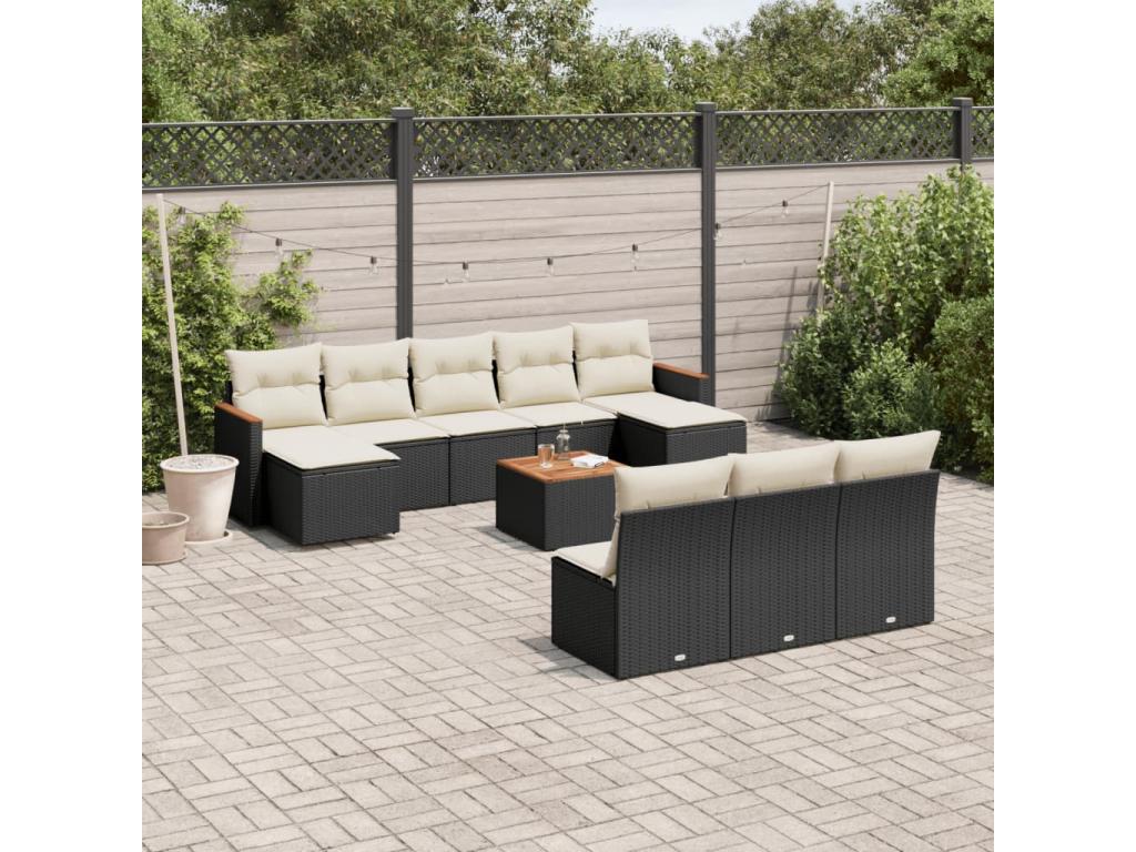 Black Woven Resin Wicker Outdoor Furniture Set - dlz1766580861317