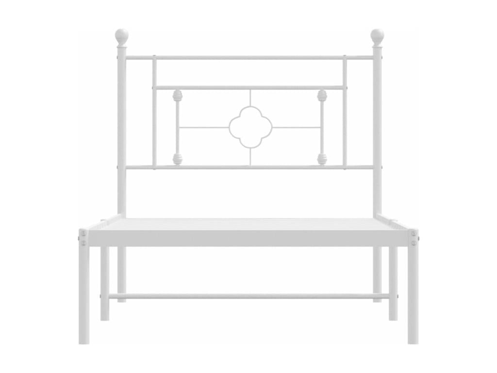 White Metal Bed Frame, 100 x 190 cm