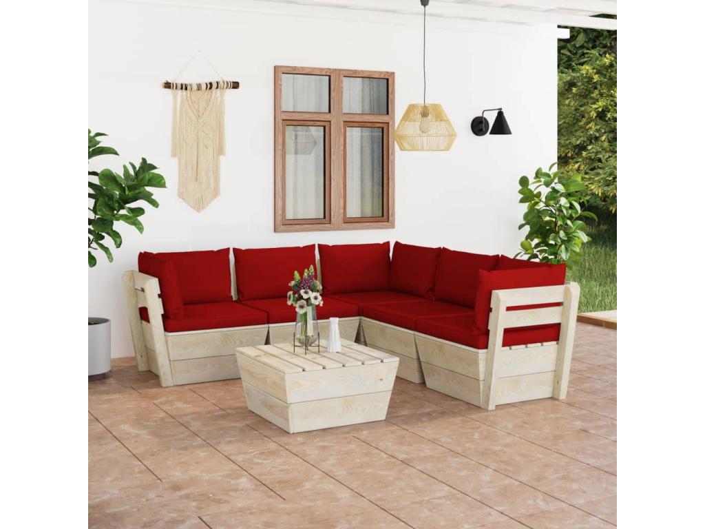 Red Outdoor Furniture Set