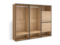 Natural Oak Wood Wardrobe, 180 x 35 x 145 cm