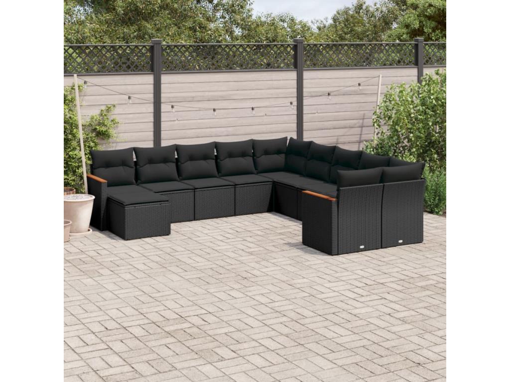 Black Woven Resin Wicker Outdoor Furniture Set - dlz1766580832682