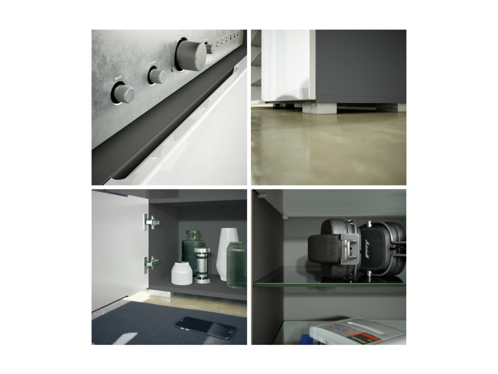 Gray TV Stand, 146 x 54 x 35 cm