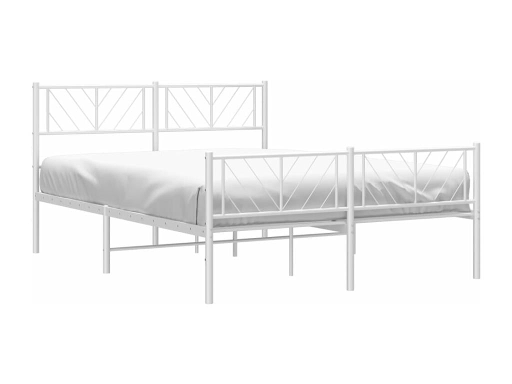 White Metal Bed Frame, 150 x 200 cm