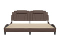 Brown Faux Leather Bed Frame, 180 x 200 cm
