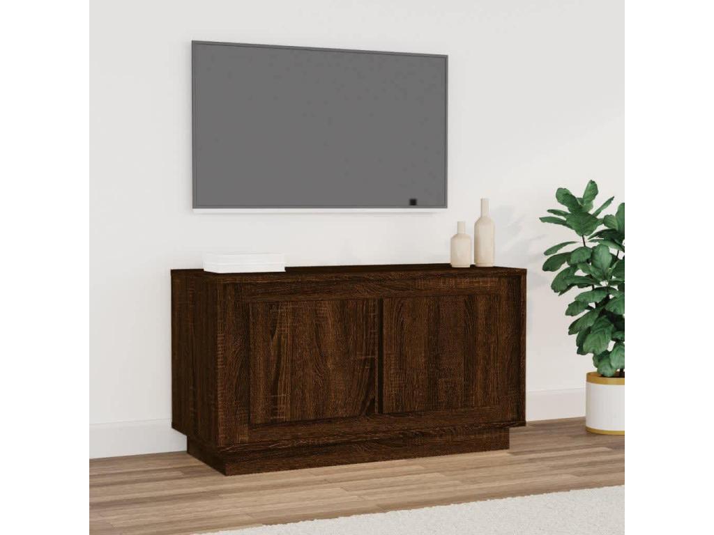 Brown Engineered Wood TV Stand, 80 x 35 x 45 cm