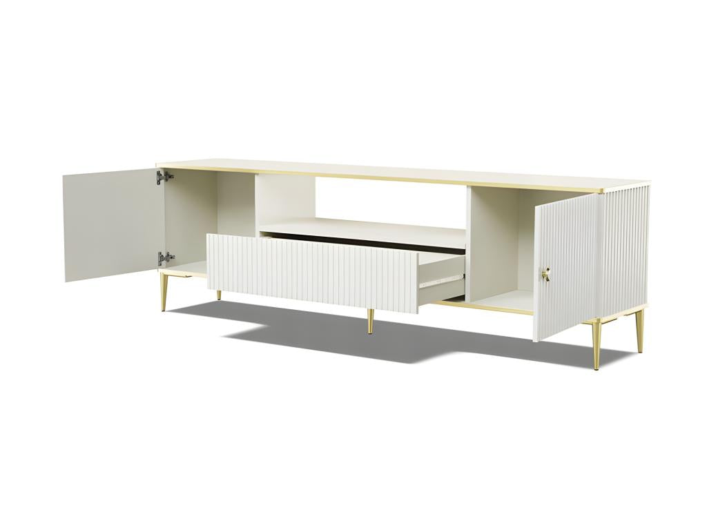 White TV Stand, 180 x 55 x 35 cm