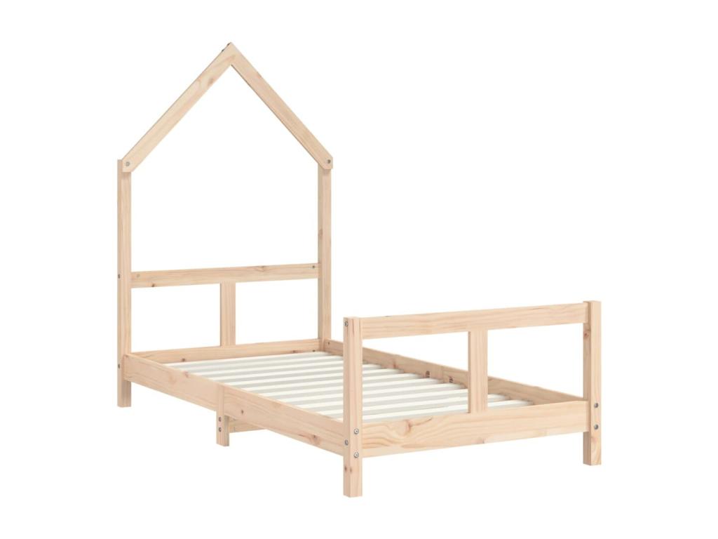 Natural Pine Wood Bed Frame, 80 x 160 cm
