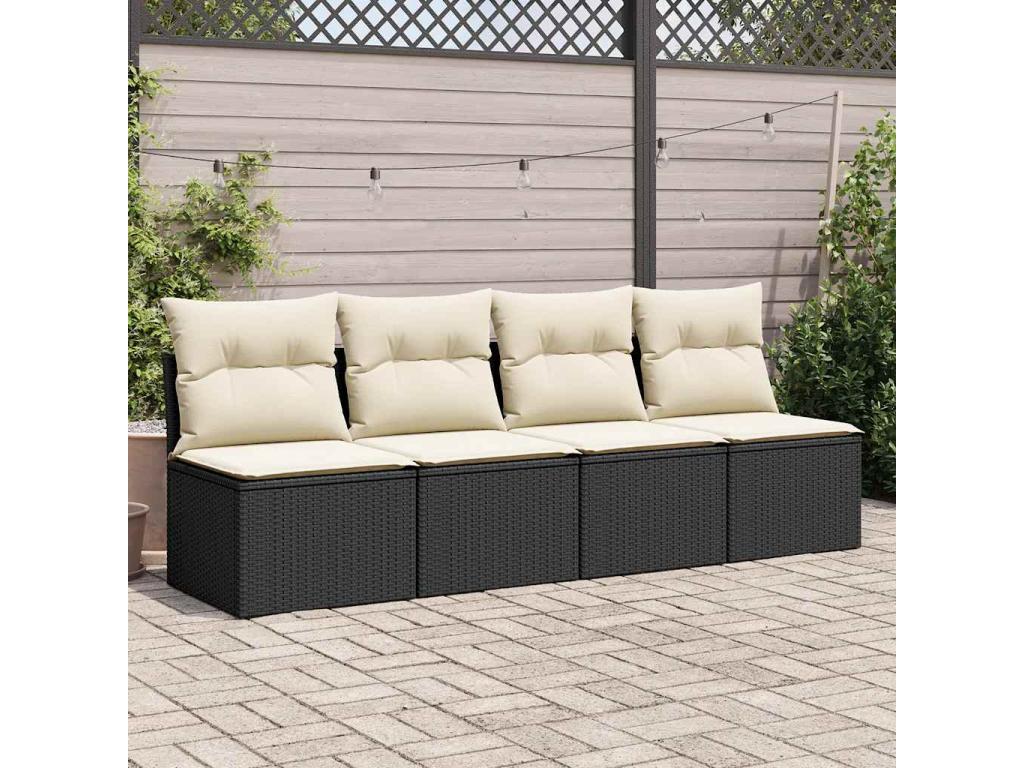 Black Woven Resin Wicker Outdoor Furniture Set